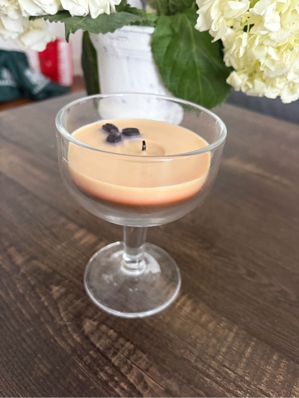 Coffee Scented Candle in Glass Compote